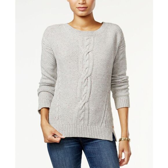 New! TOMMY HILFIGER Women's Cable-Knit Chunky Gray Sweater Size 2XL XXL - Picture 1 of 4